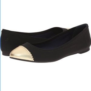 Jack Rogers womens Bree flats size 9 black/gold